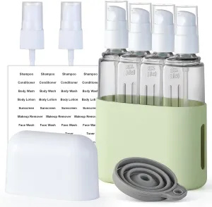 VITEVER 3oz Travel Bottles Set, Tsa Approved Portable Travel Containers for Shampoo Liquid With Labels,Travel Containers Dispenser Set - Green