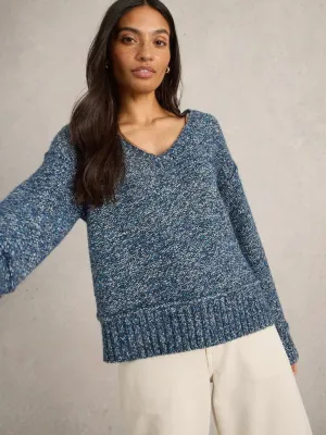White Stuff Tammy Textured V Neck Jumper