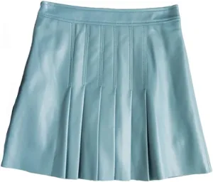 Women Winter All-Match Leather Mini Skirt Ladies Sexy Pleated Skirt Slim Skirt