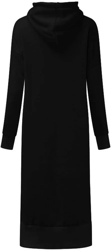 Women Winter Warm Hooded Hoodie Baggy Pullover Oversize Sweatshirt Long Dress Lightweight Womens Pullover Hoodie