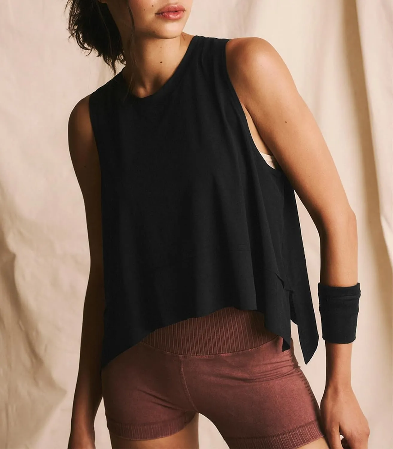 Women Workout Tank Tops Sleeveless Loose Athletic Yoga Running Gym Vest Asymmetrical Flowy Shirts