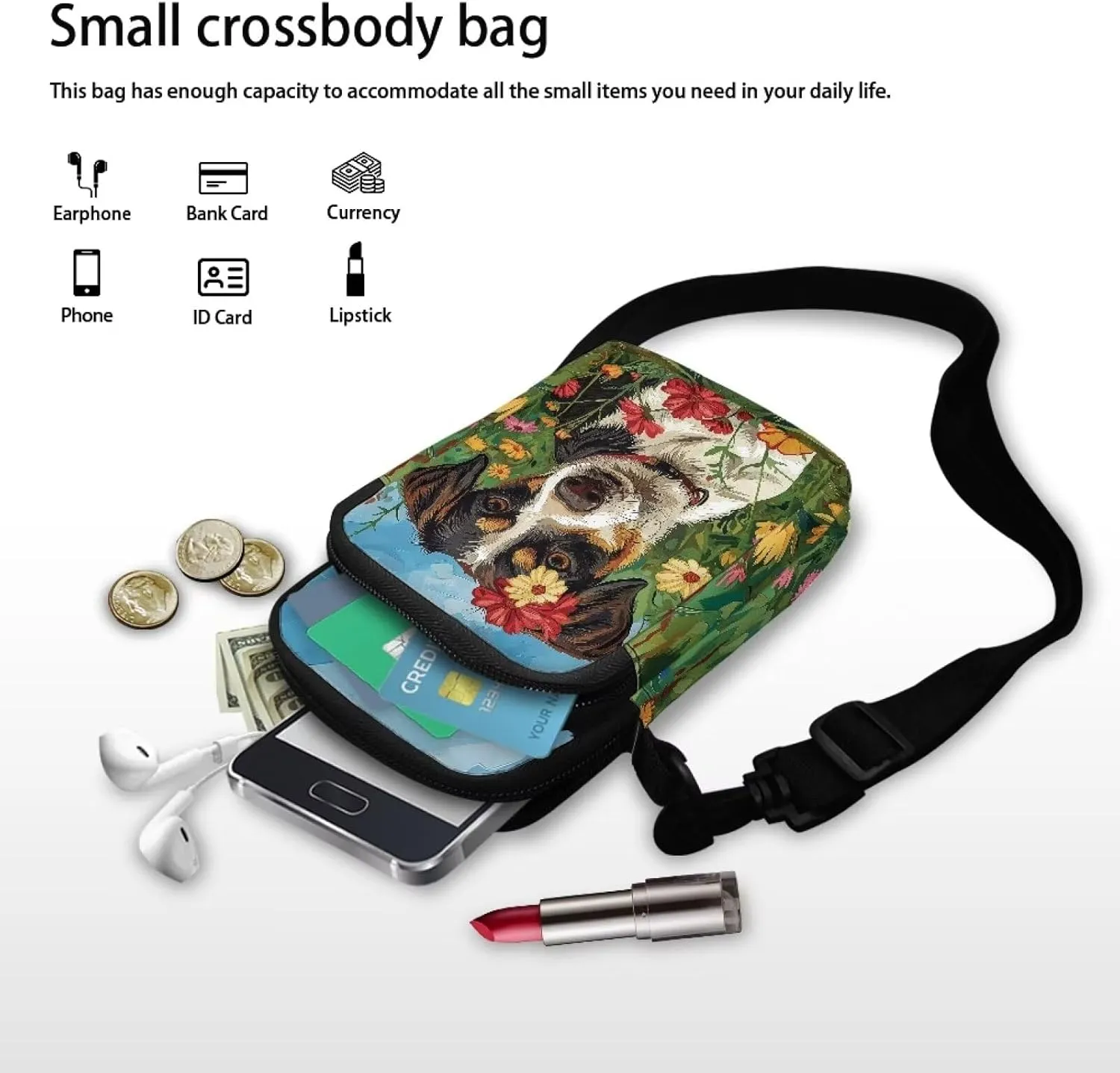Women's 2 Layer Cross Body Bag Sling Bags Crossbody Handbag for Travel
