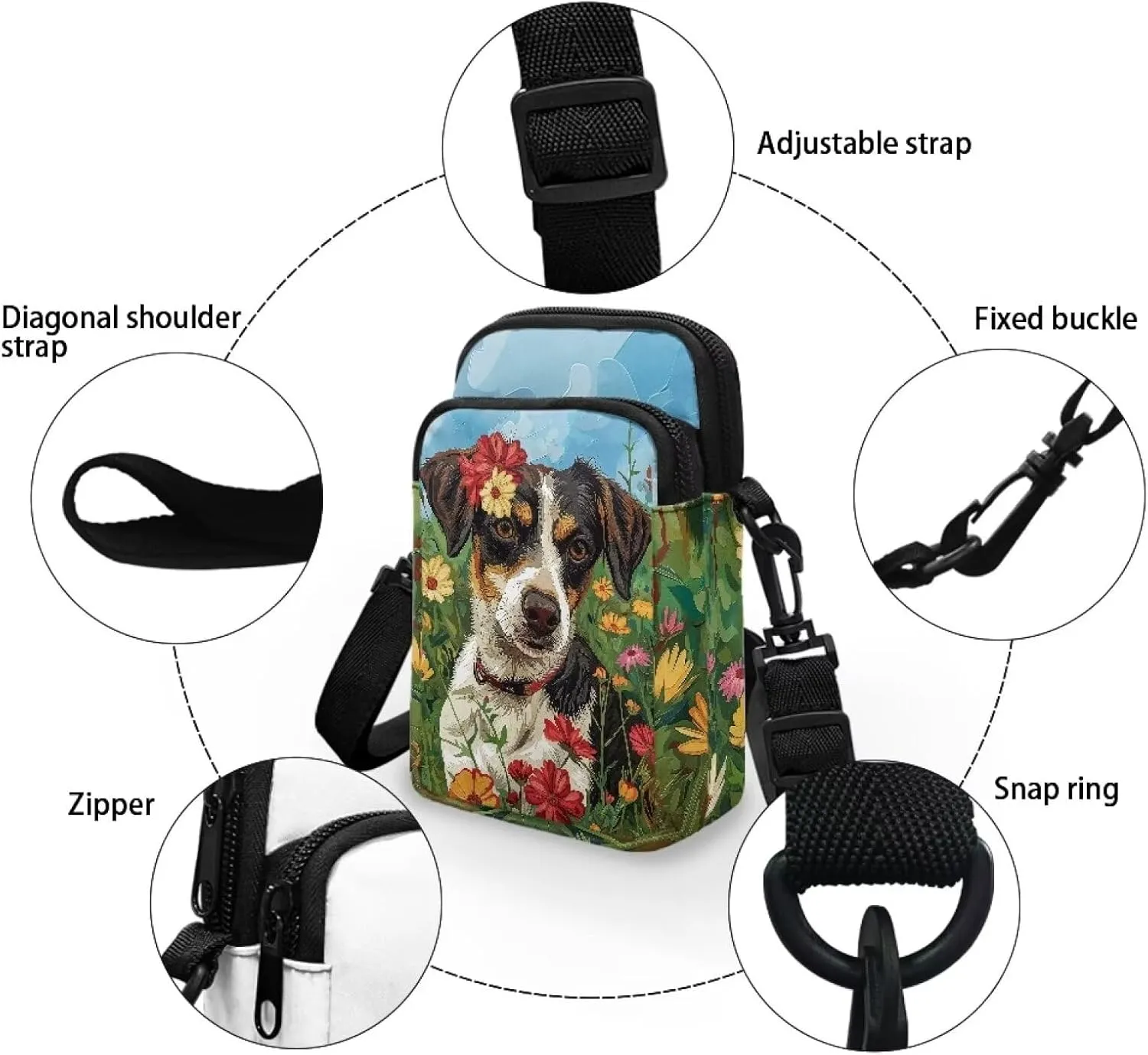 Women's 2 Layer Cross Body Bag Sling Bags Crossbody Handbag for Travel