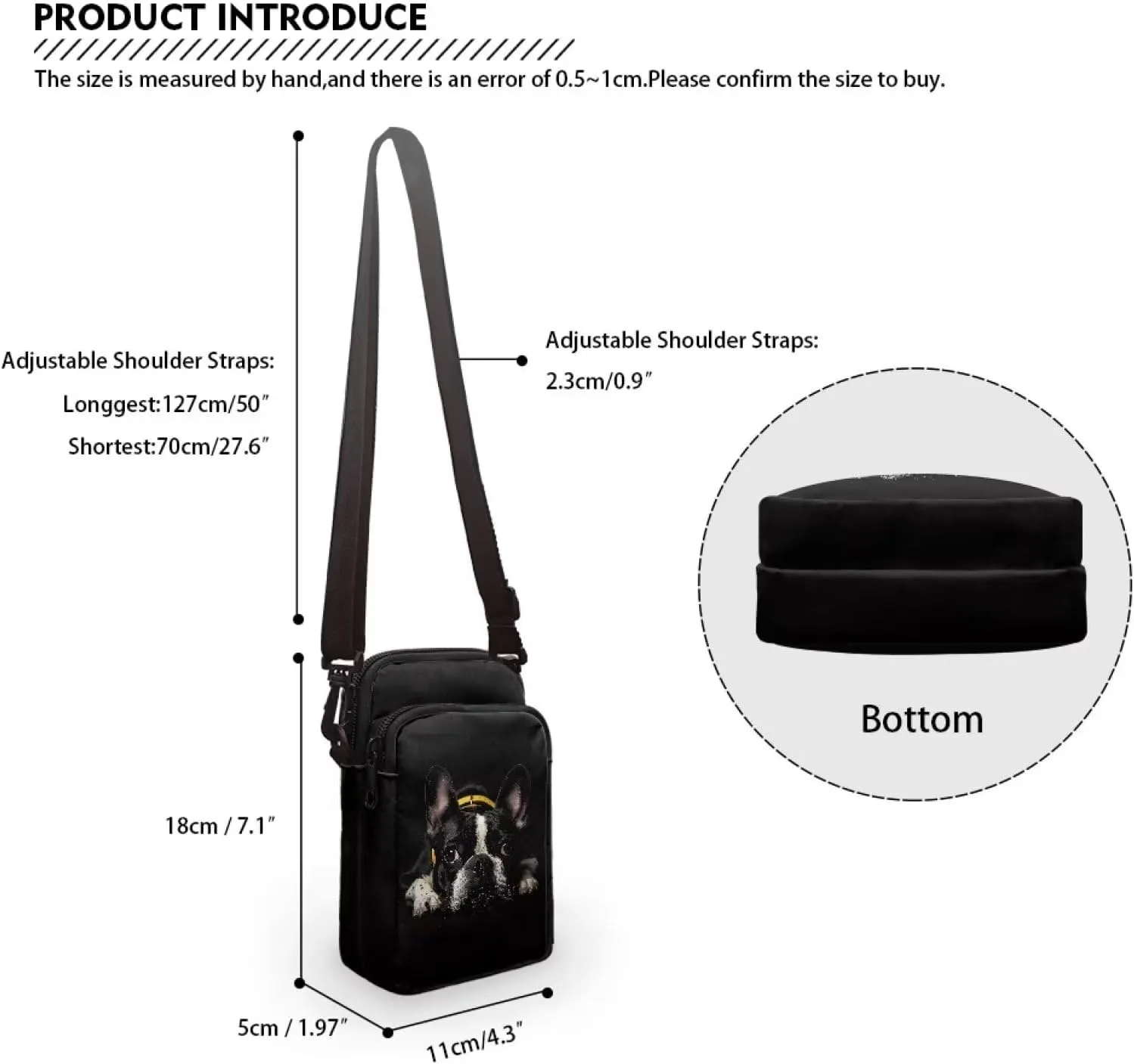 Women's 2 Layer Cross Body Bag Sling Bags Crossbody Handbag for Travel