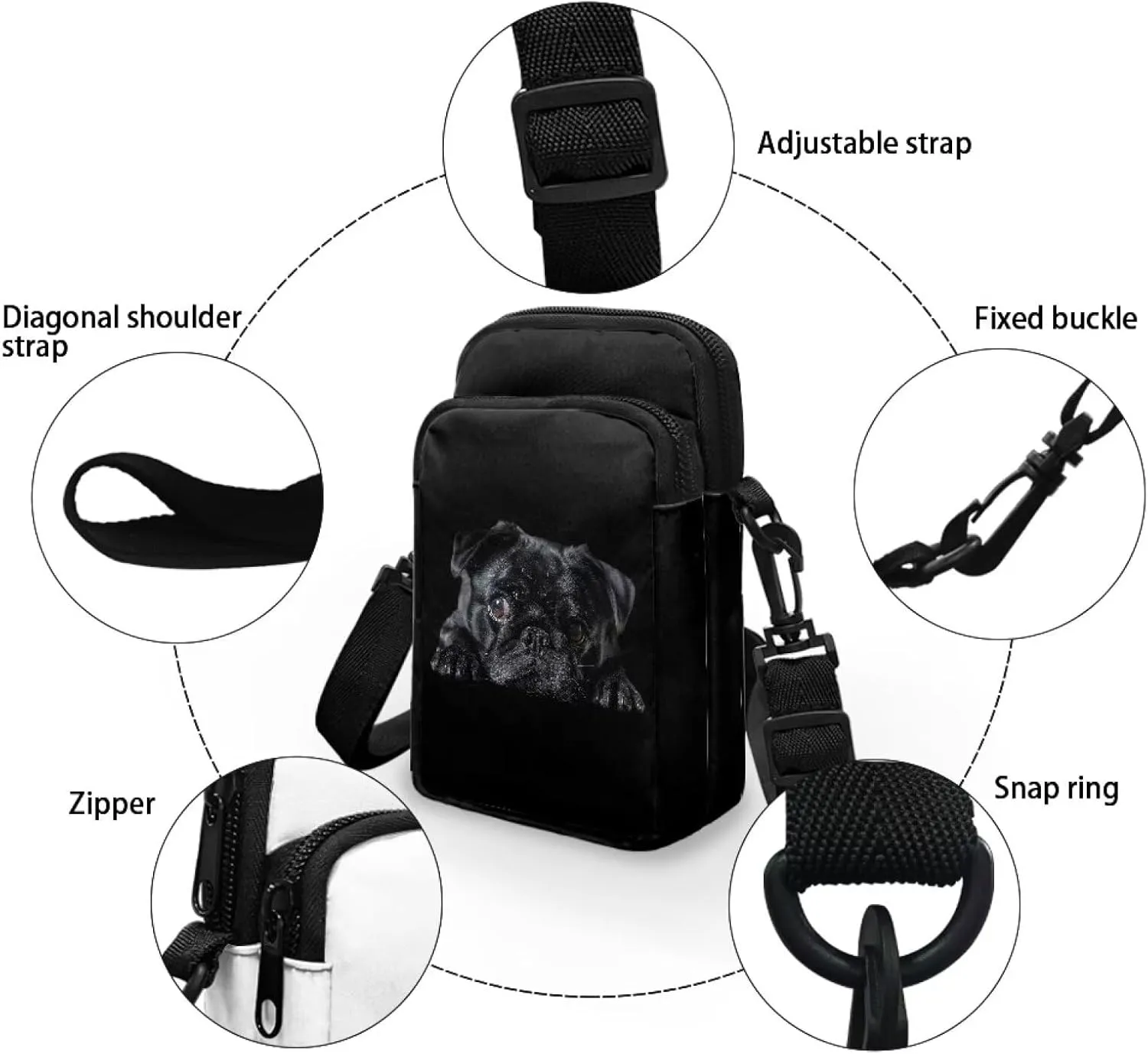 Women's 2 Layer Cross Body Bag Sling Bags Crossbody Handbag for Travel