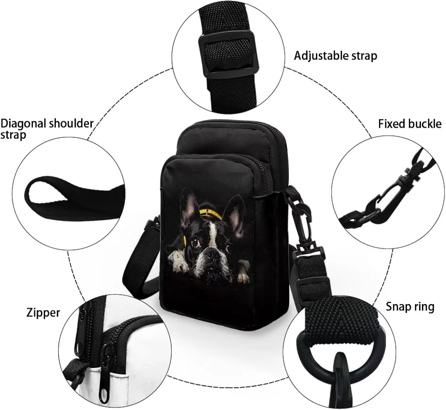 Women's 2 Layer Cross Body Bag Sling Bags Crossbody Handbag for Travel