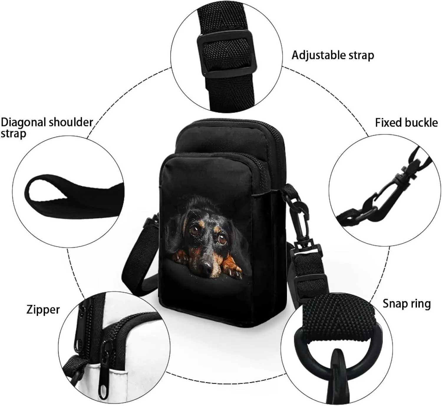 Women's 2 Layer Cross Body Bag Sling Bags Crossbody Handbag for Travel