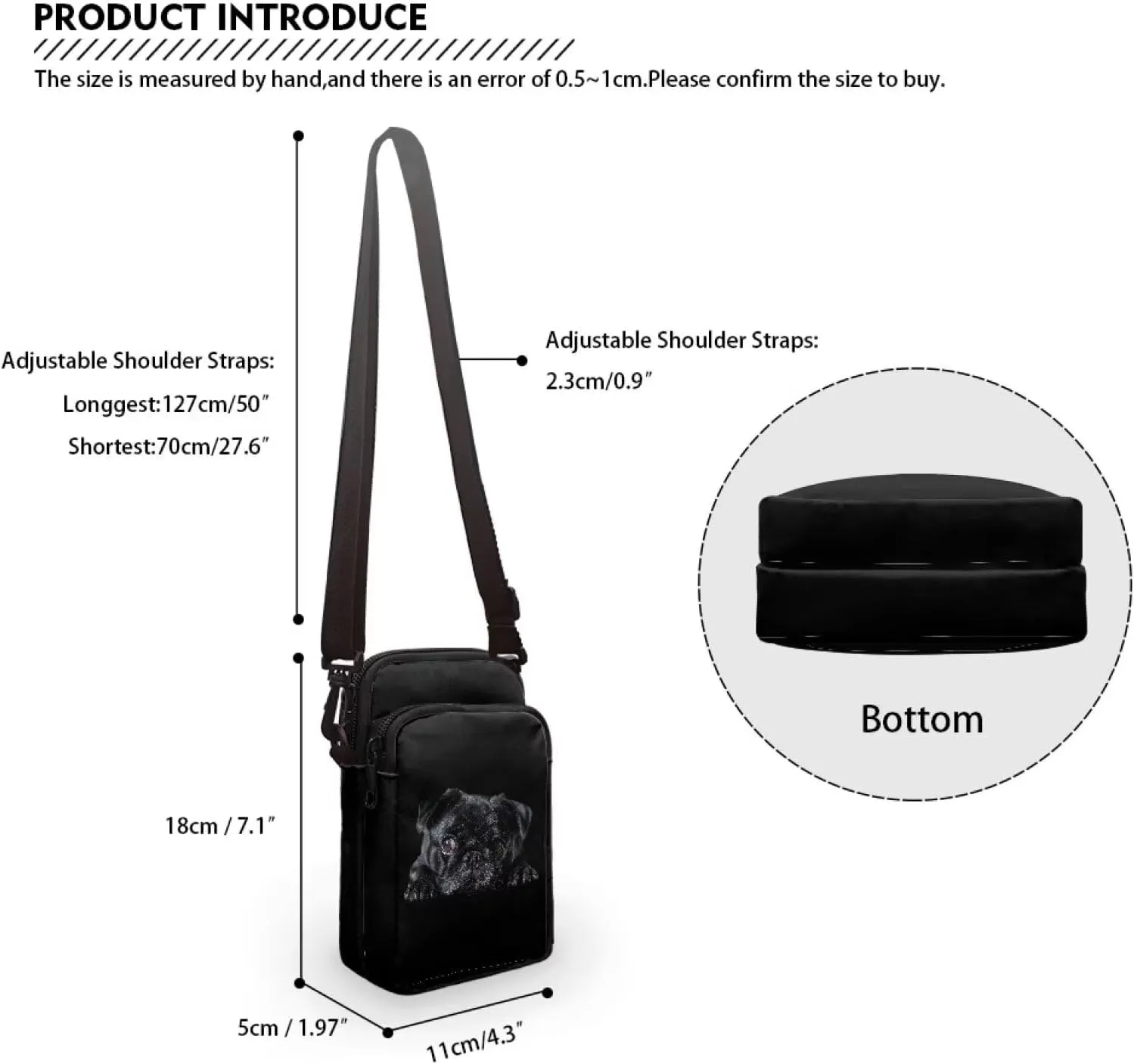 Women's 2 Layer Cross Body Bag Sling Bags Crossbody Handbag for Travel