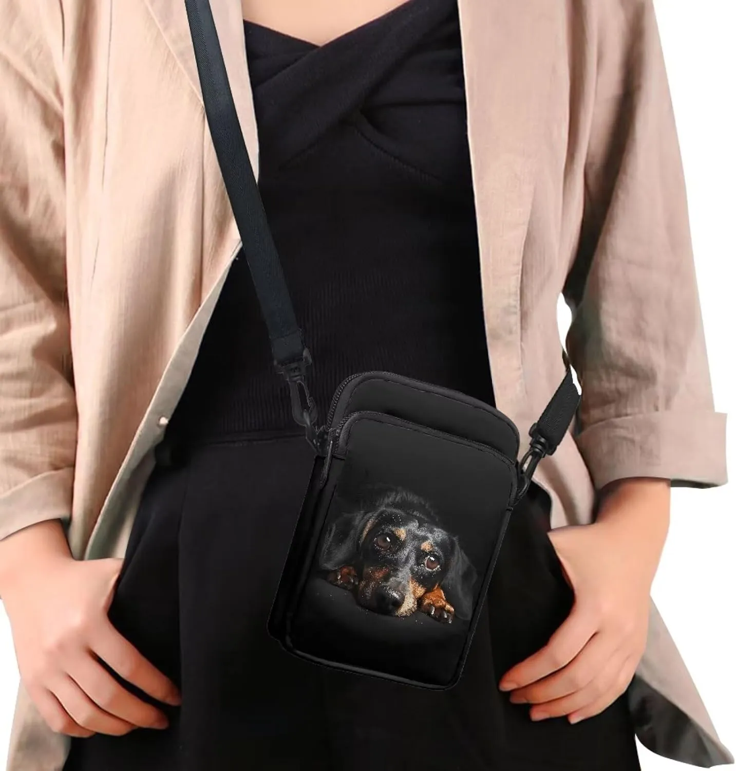 Women's 2 Layer Cross Body Bag Sling Bags Crossbody Handbag for Travel