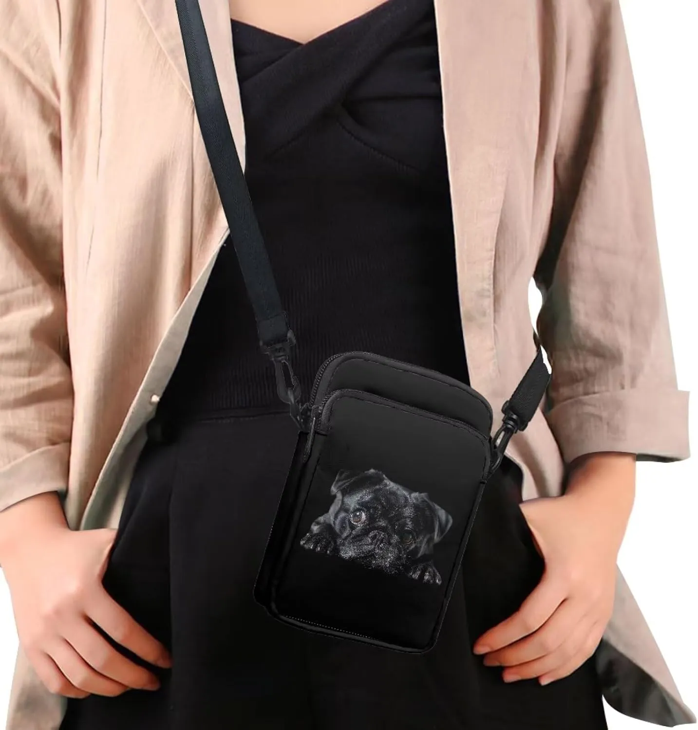 Women's 2 Layer Cross Body Bag Sling Bags Crossbody Handbag for Travel