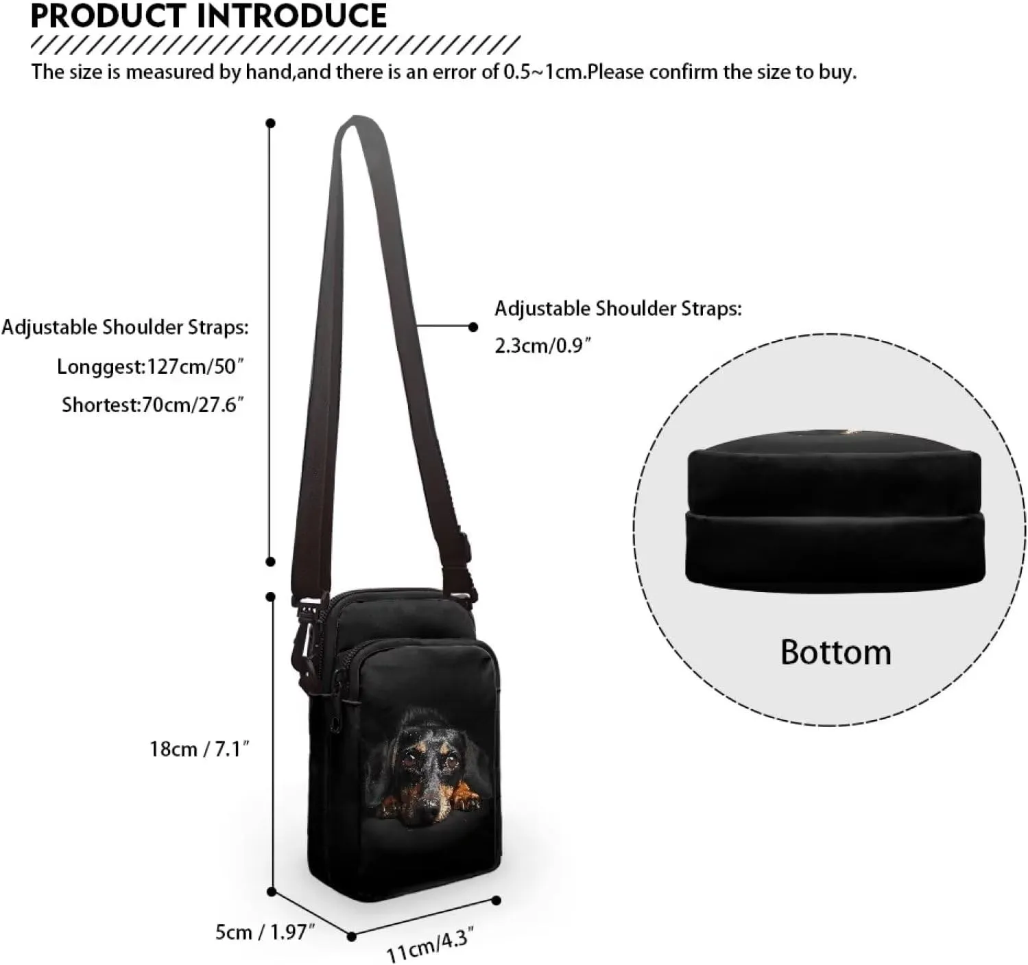 Women's 2 Layer Cross Body Bag Sling Bags Crossbody Handbag for Travel