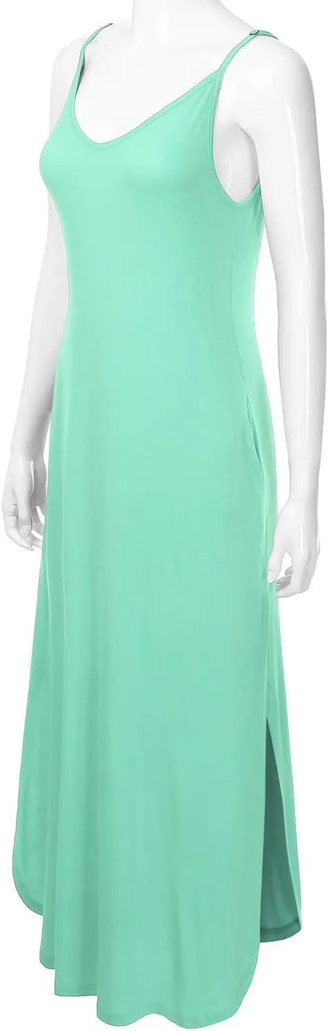 Women's Casual Loose Fit Long Cami Maxi Dress with Pockets (XS-XXL)