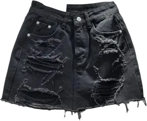 Womens Denim Mini Skirt Shorts Spring Summer High Waist Retro A-Line Casual