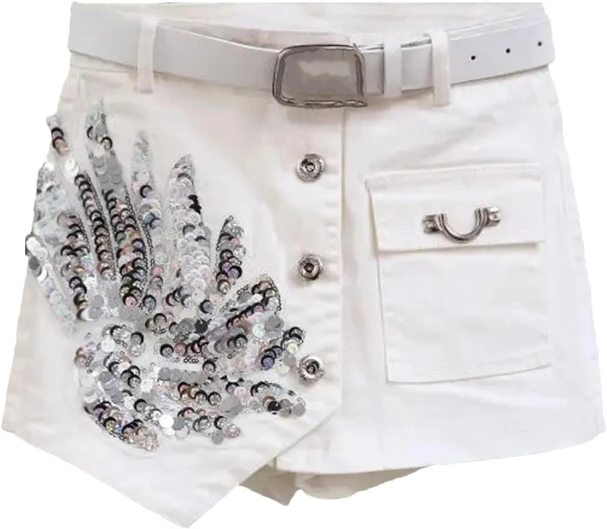 Womens Denim Mini Skirt Shorts Spring Summer High Waist Vintage Retro A-Line