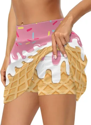 Women's Golf Skirt High Waisted Athletic Golf Tennis Skorts A Line Workout Running Skirts with Inner Pocket Shorts
