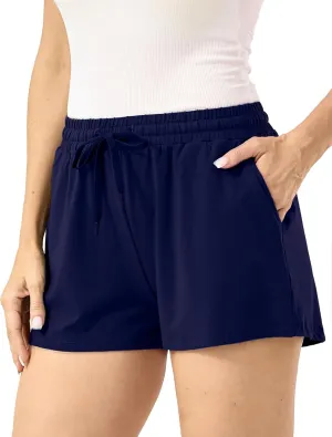 Womens Pajama Shorts Drawstring Waist Lounge Shorts with Pockets, Viscose Made from Bamboo