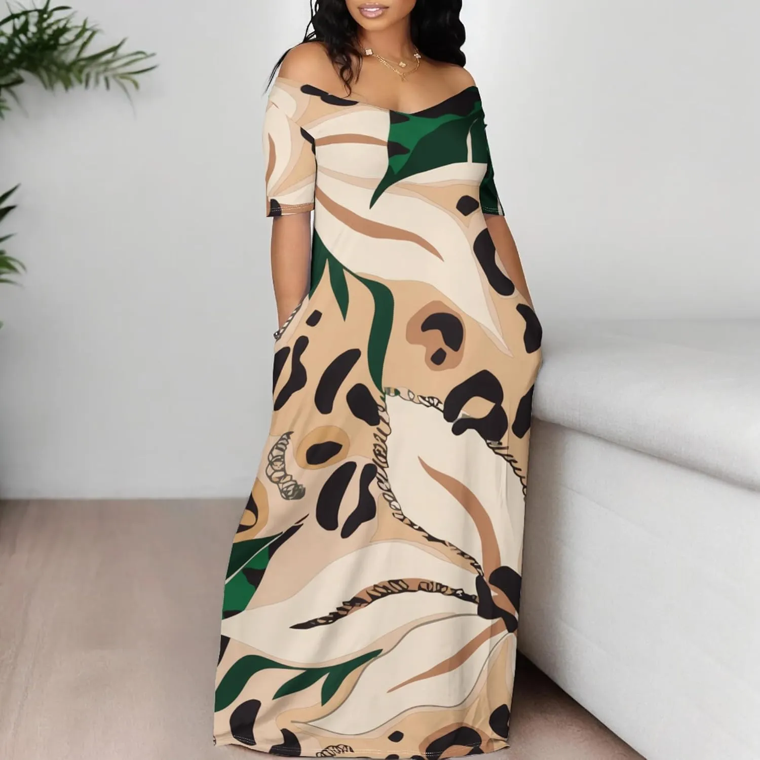 Womens Sexy Beach Outfits Summer Off Shoulder Sexy Maxi Dresses Flowy Dress