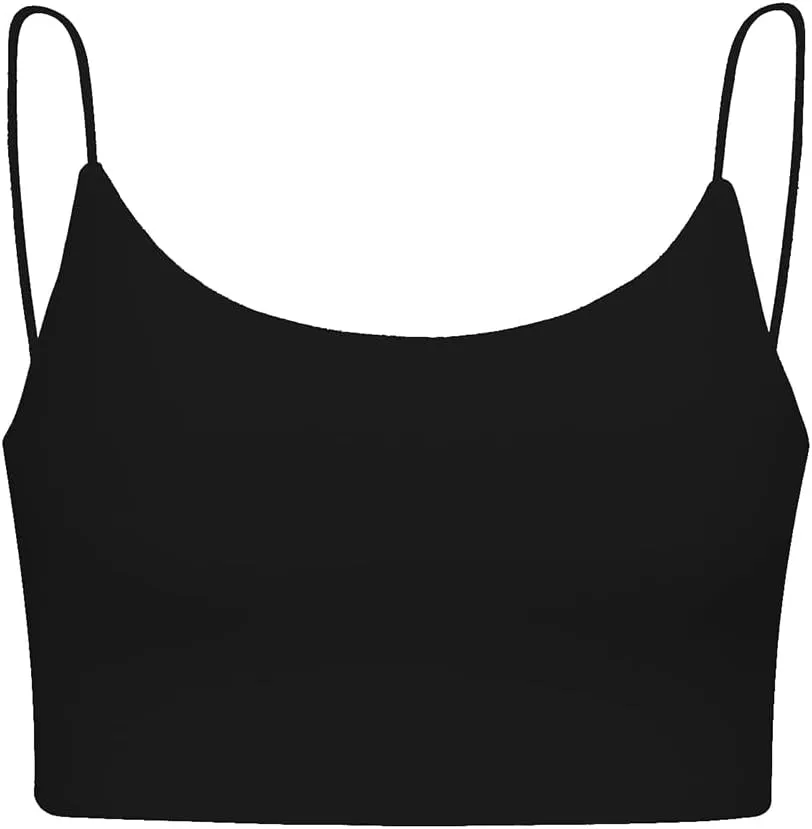 Women's Sexy Spaghetti Strap Camisole Tank Tops Y2k Tube Slim Fitted Yoga Basic Cami Crop Top