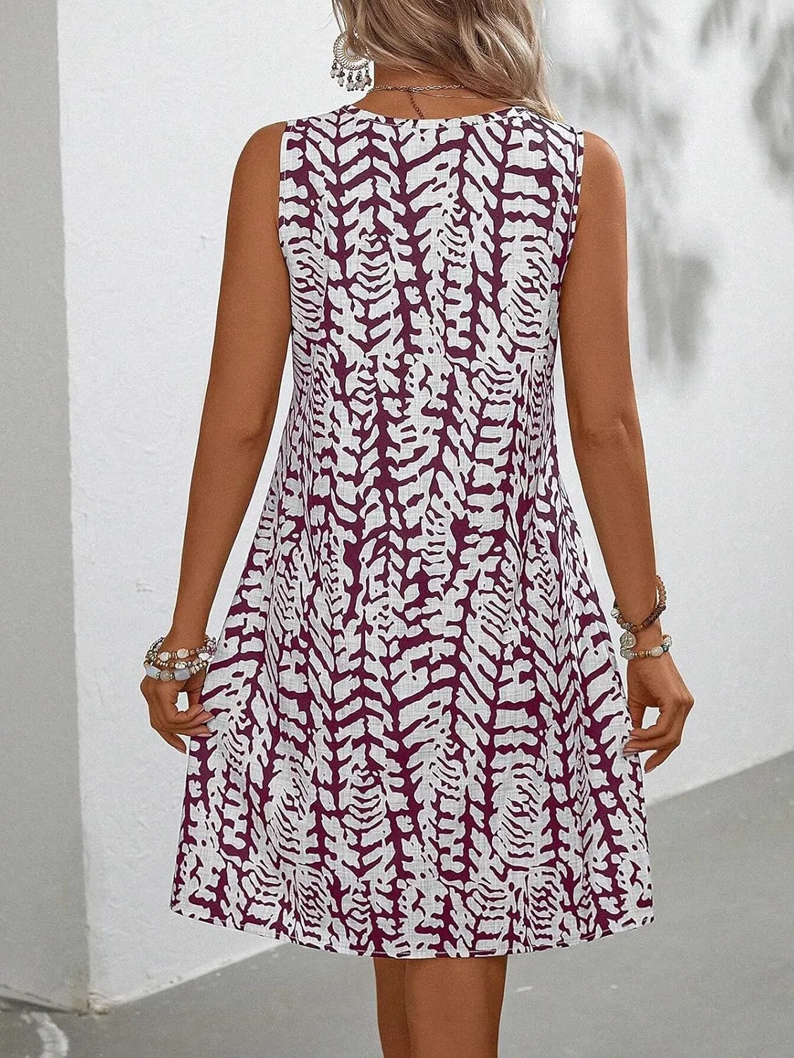 Women's Summer Dress 2025 Sleeveless Floral Boho Sundress Casual Beach Vacation Mini Dresses