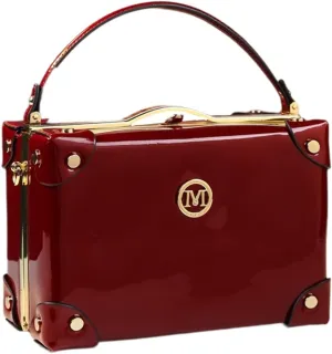 Women's Top Handle Satchel Handbags Leather Evening Bag Purses large Hard Square Box Shoulder Messenger Bags