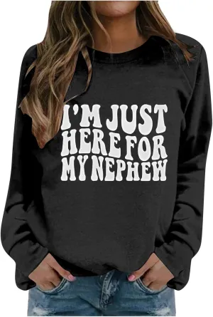 Women's Trendy Pullover Hoodie Letter Print Round Neck Top For Fall & Winter Oversize Hoodies Sweatshirt Women