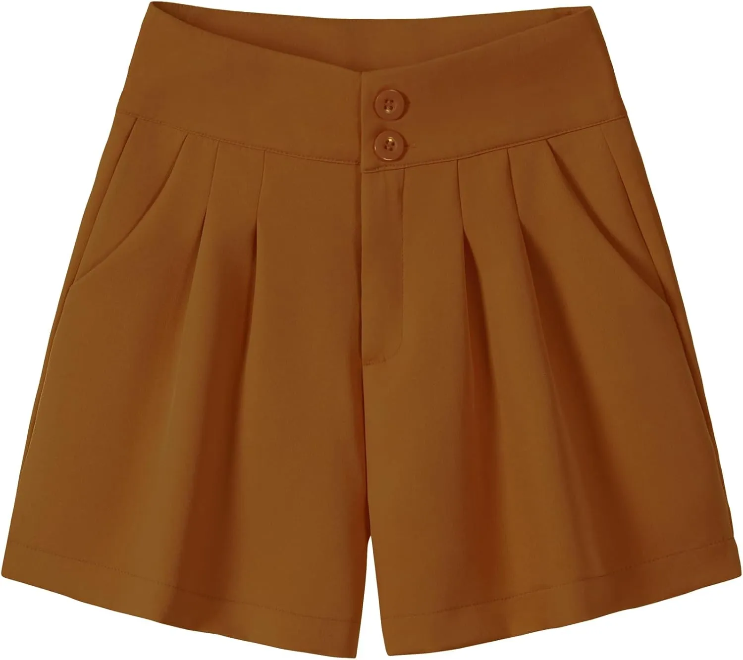 XinYangNi Women's Casual High Waisted Wide Leg Bermuda Shorts Summer Pleated Dressy Shorts with Pockets