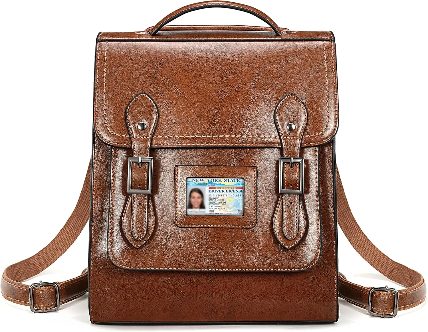 YALUXE Womens Genuine Cowhide Leather Backpack Handbags Convertible Back Pack with Double Buckles Closure
