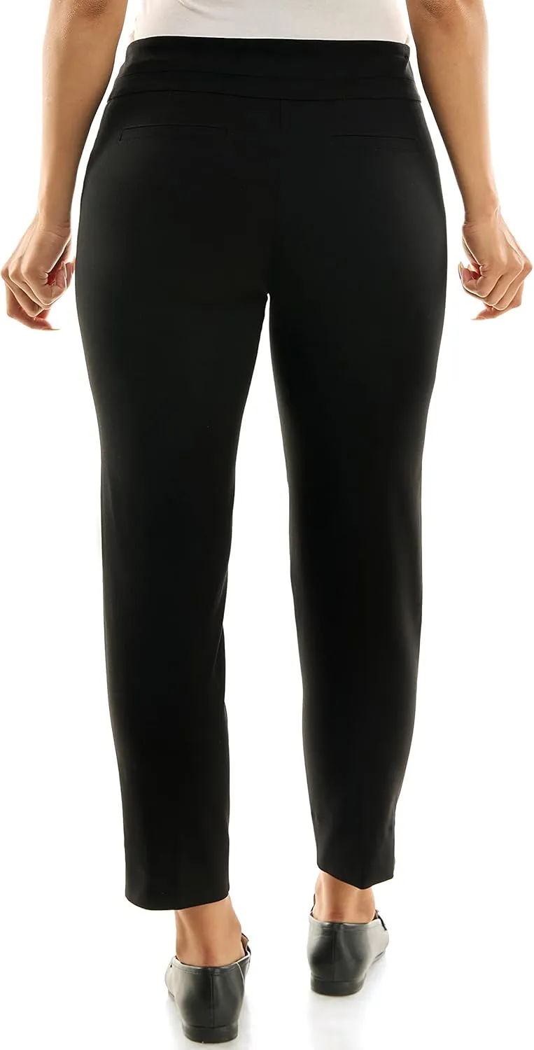 Zac & Rachel Women's Petite Pull-on Ankle Length Pants with Millennium Fabric