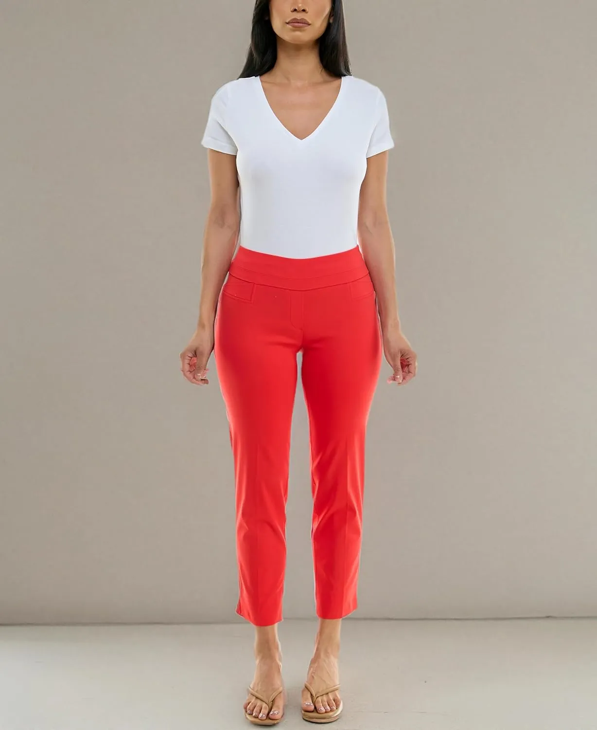 Zac & Rachel Women's Petite Pull-on Ankle Length Pants with Millennium Fabric
