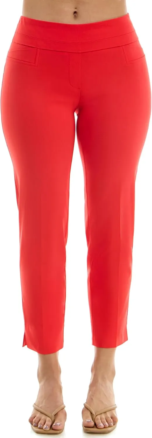 Zac & Rachel Women's Petite Pull-on Ankle Length Pants with Millennium Fabric