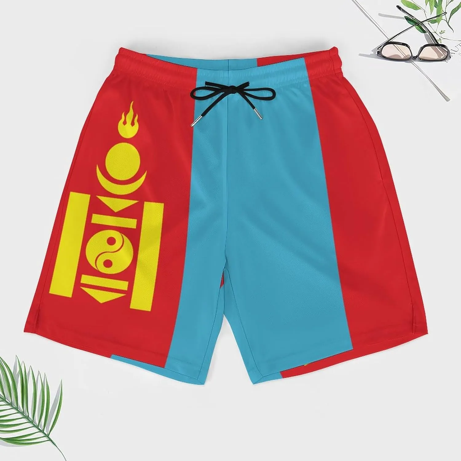 Zakqeik Palestine Flag Mens Swim Trunks Quick Dry Swim Shorts with Pockets Funny Beach Shorts