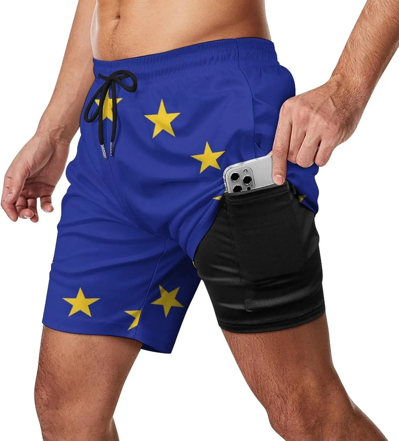 Zakqeik Palestine Flag Mens Swim Trunks Quick Dry Swim Shorts with Pockets Funny Beach Shorts