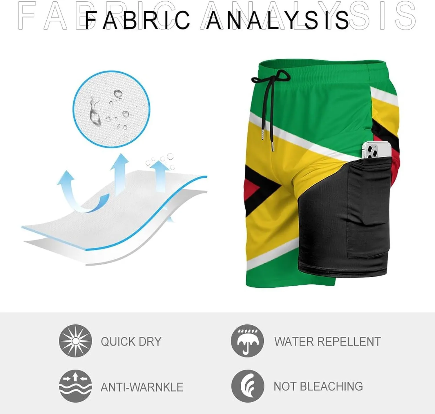 Zakqeik Palestine Flag Mens Swim Trunks Quick Dry Swim Shorts with Pockets Funny Beach Shorts