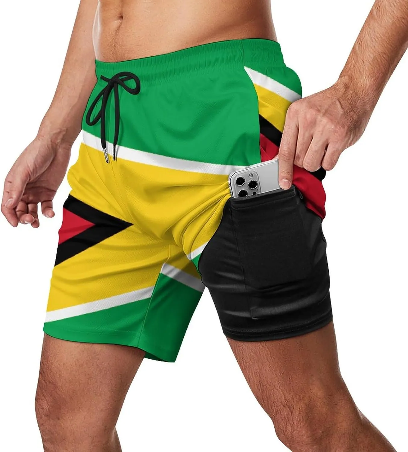 Zakqeik Palestine Flag Mens Swim Trunks Quick Dry Swim Shorts with Pockets Funny Beach Shorts