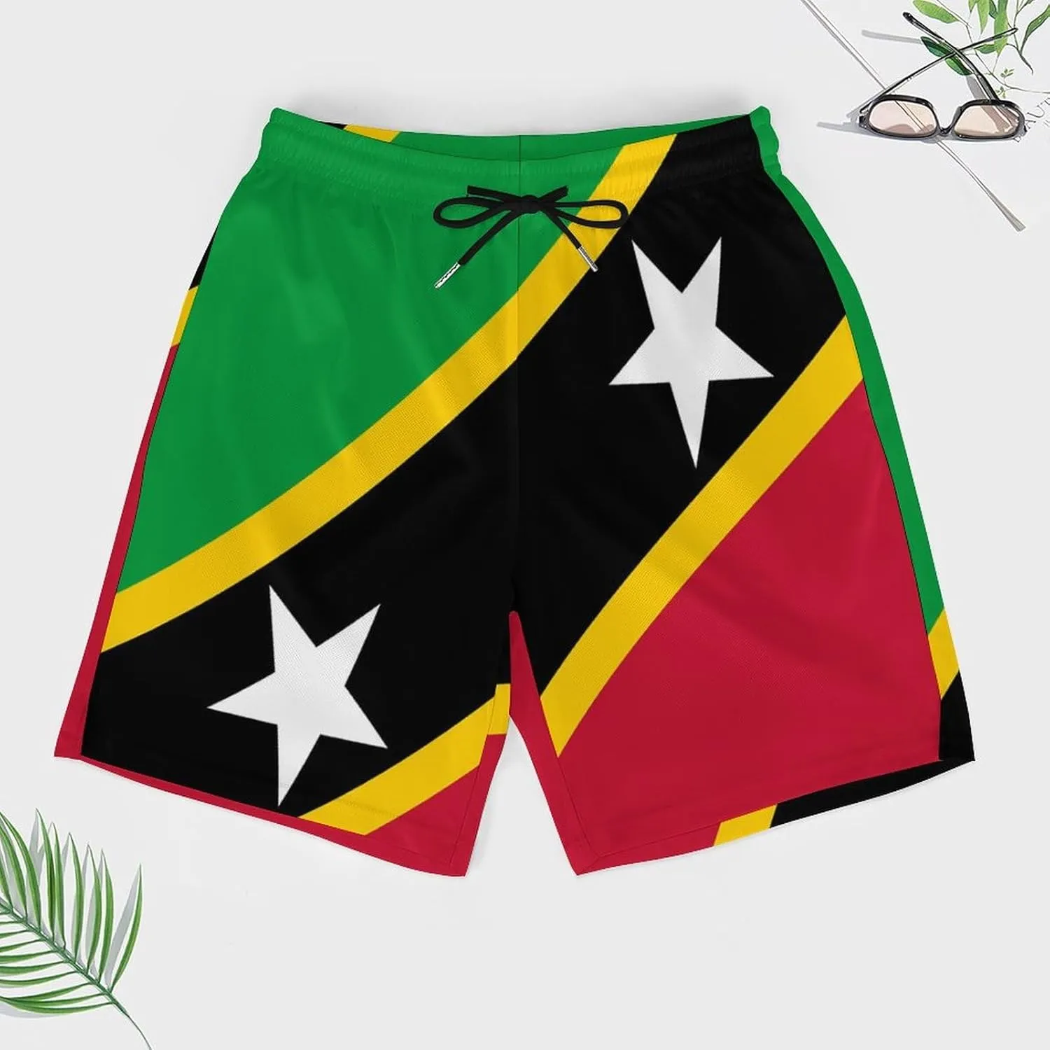 Zakqeik Palestine Flag Mens Swim Trunks Quick Dry Swim Shorts with Pockets Funny Beach Shorts