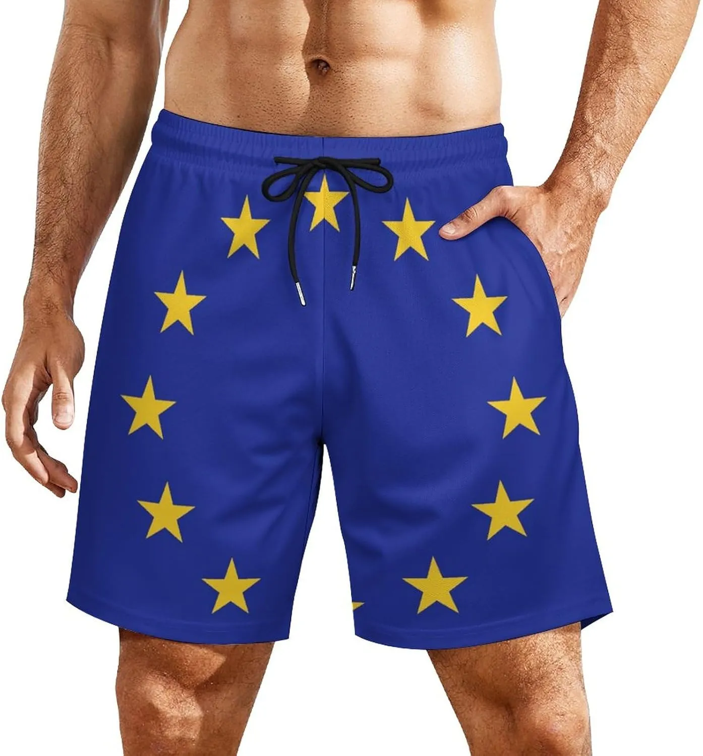 Zakqeik Palestine Flag Mens Swim Trunks Quick Dry Swim Shorts with Pockets Funny Beach Shorts
