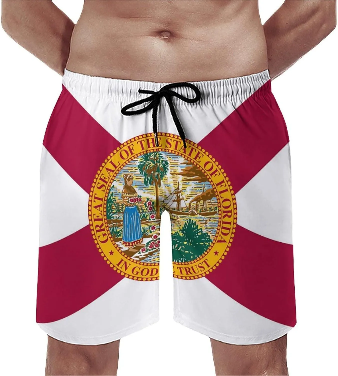 Zakqeik Slovakia Flag Mens Swim Trunks Quick Dry Swim Shorts with Pockets Funny Beach Shorts