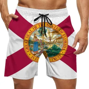 Zakqeik Slovakia Flag Mens Swim Trunks Quick Dry Swim Shorts with Pockets Funny Beach Shorts